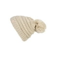 thumbnail image 1 of Gravity Threads  Kids Warm Cable Knit Thick Soft Beanie w/ Pom - Beige, 1 of 2