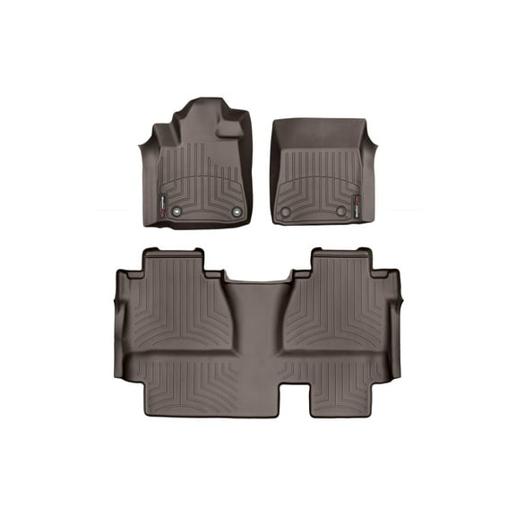WeatherTech Custom Fit FloorLiners compatible with 2014-2021 Toyota Tundra - 1st & 2nd Row, Cocoa