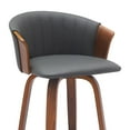 thumbnail image 4 of Benjara Oja 26 Inch Swivel Counter Stool Chair, Gray Faux Leather, Walnut Brown, 4 of 5
