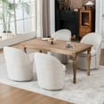 thumbnail image 4 of Kidol & Shellder Modern Swivel Accent Chair with Solid Wood Frame & Boucle Fabric Multi-Use Dining Chair, Vanity Makeup Seat - Easy Assembly Upholstered Chair, Beige, 4 of 6