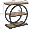 thumbnail image 2 of Table d'Appoint avec 4 Étagères de Rangement, Table d'Appoint en Bois avec Cadres en Métal Noir, 2 of 5