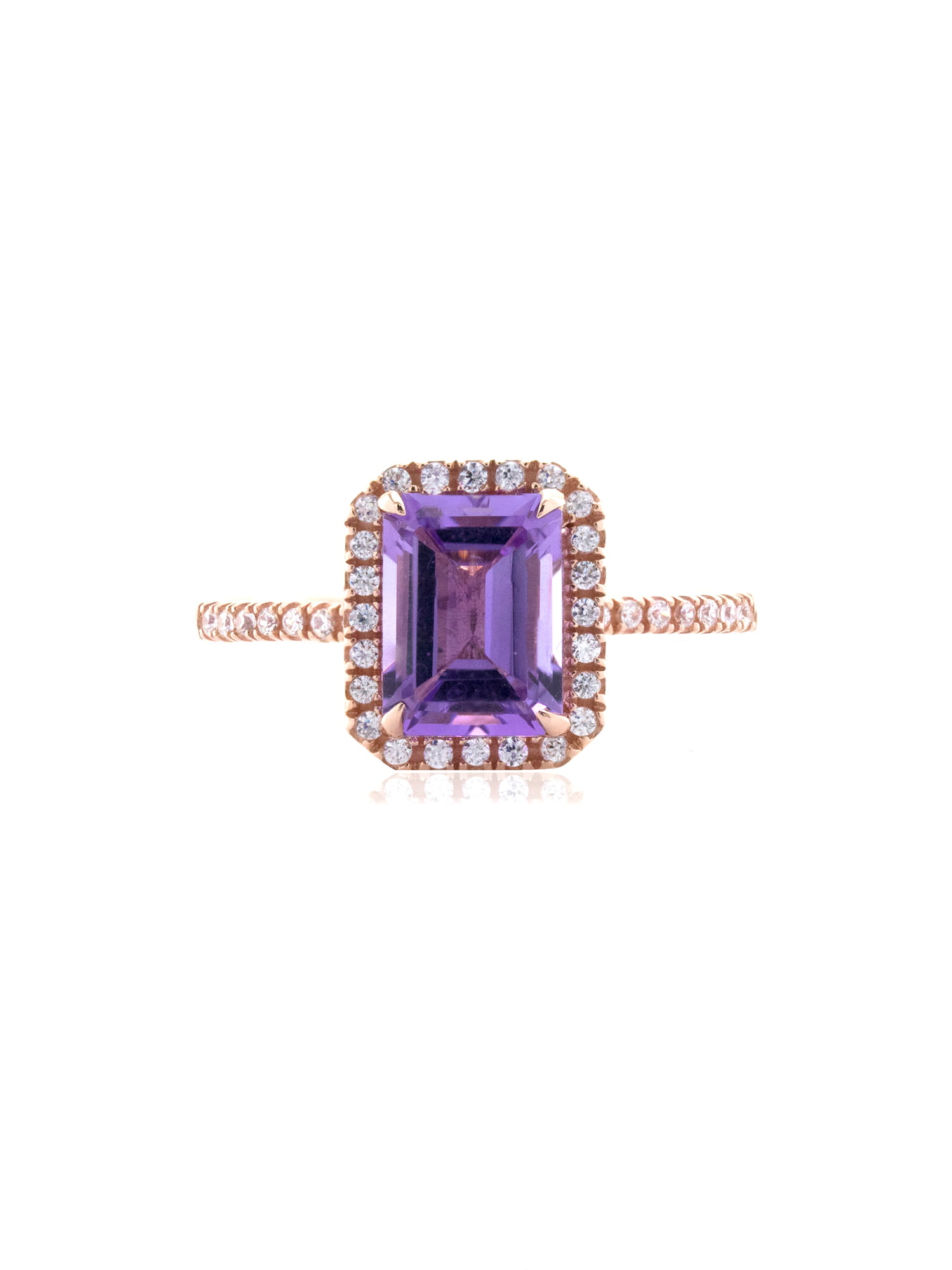 3.5 CT LAB Amethyst Antique Style 925 Sterling Silver Ring Size 7 KN-515