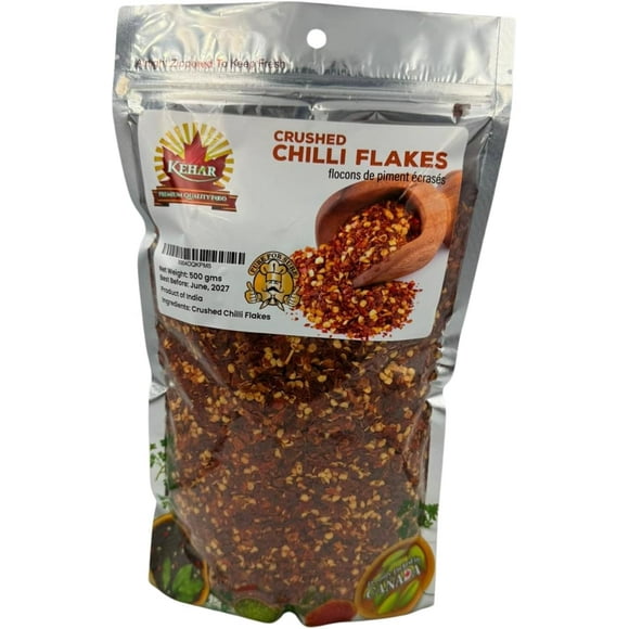 Kehar Crushed Chilli Flakes (Pizza Cut) 500G (17.65 oz) - Spicy, Tangy & Flavorful Red Chili Crushed Flakes for Pizza, Pasta, Sauces, Salads, & Cooking - Seasoning for Bold Flavor