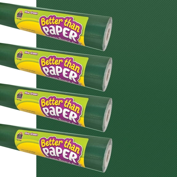 Teacher Created Resources Better Than Paper Bulletin Board Roll, 4' x 12', Pine Green, 4-Pack