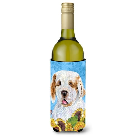 

Caroline s Treasures SS4133LITERK Clumber Spaniel in Summer Flowers Wine Bottle Hugger Wine Bottle multicolor