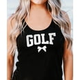 thumbnail image 2 of Golf Tank Top for Women and Teens Cute Trendy Coquette Bow Sleeveless Tee for Golfer Black Tank Top Small, 2 of 4