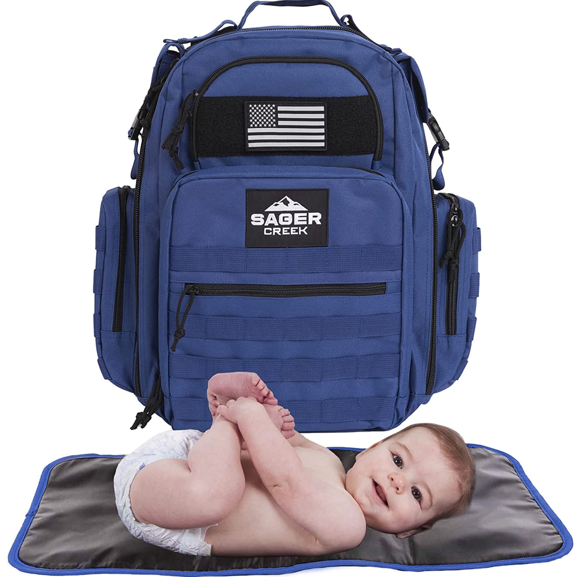 Sager Creek Dad Diaper Bags Tactical Baby Diaper Bag Backpack Navy Blue Walmart