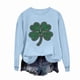 thumbnail image 4 of Ounisa St. Patrick's Day Sweatshirt for Women Clover Graphic T-Shirts Patty's Day Color Long Sleeves Tee Tops, 4 of 7