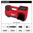 thumbnail image 4 of MILWAUKEE TOOL M18 Cordless Inflator, 150 psi Max., 36 in Hose Length, Bare Tool, 4 of 11