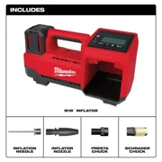 MILWAUKEE TOOL M18 Cordless Inflator, 150 psi Max., 36 in Hose Length, Bare Tool