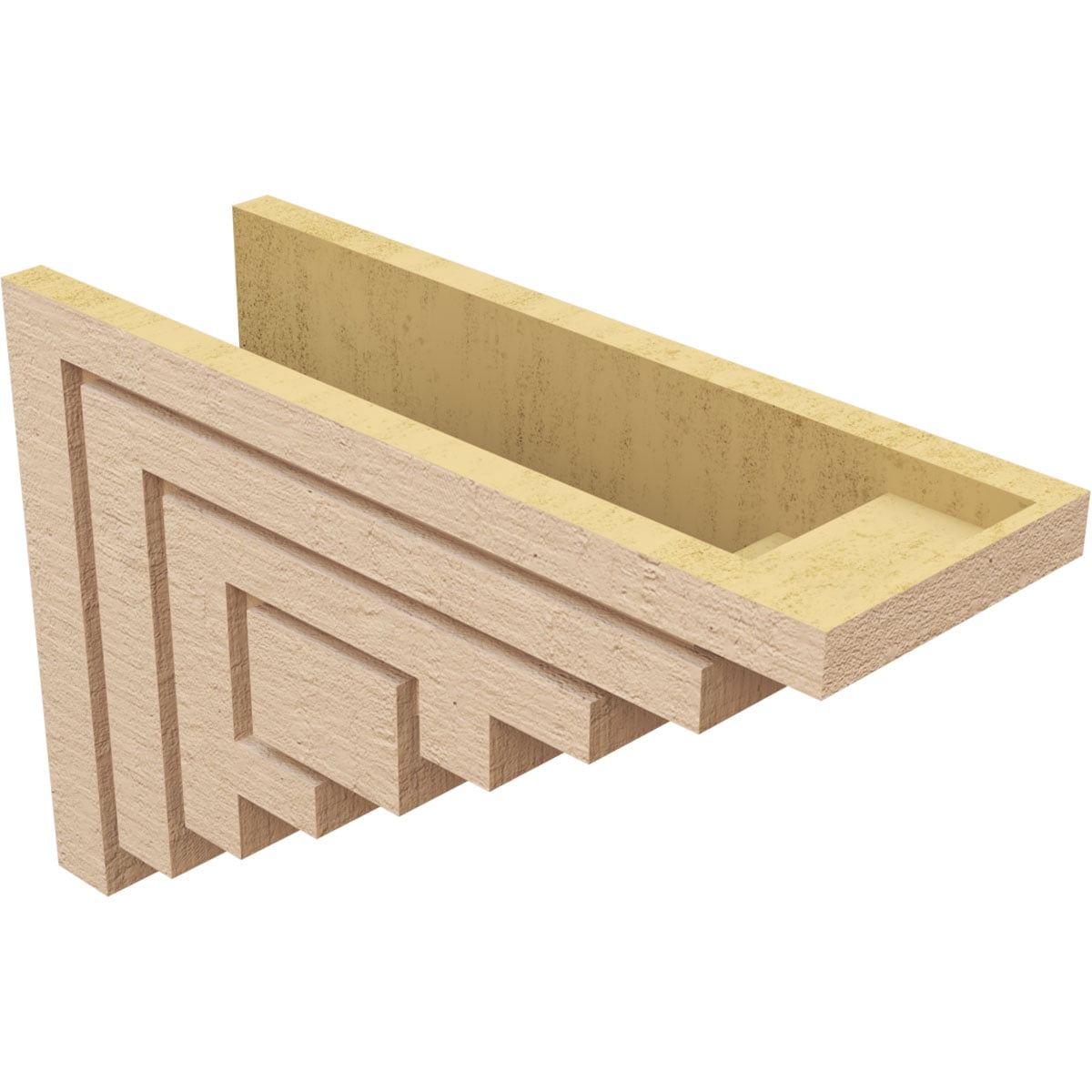 7"W x 21"D x 14"H Classic Landon Rough Cedar Woodgrain TimberThane Corbel, Primed Tan
