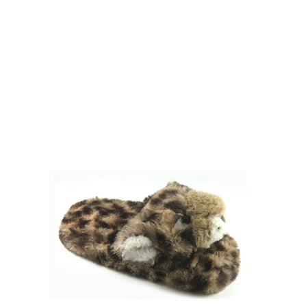 Wonder Nation Girls' Leopard Scuff Slipper