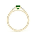thumbnail image 2 of Angara Natural 0.55 Ct. Emerald with Diamond Classic Ring in 14K Yellow Gold for Women (Ring Size: 11.5), 2 of 9