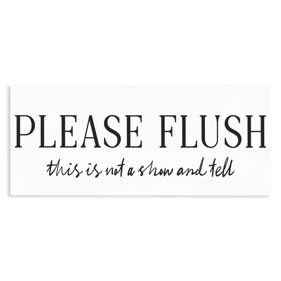 Stupell Industries Not Show & Tell Bathroom Canvas Wall Art, design by Lettered and Lined