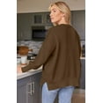 thumbnail image 2 of ORUYROP Pull à Manches Longues Col Rond Chauve-Souris pour Femmes Automne 2023 Pull Ample Côtelé avec Fente Latérale, 2 of 7