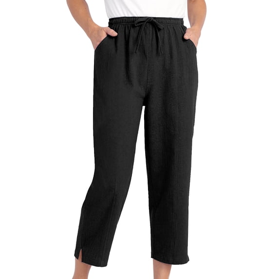 Drawstring Capri Pants with Pockets for Women