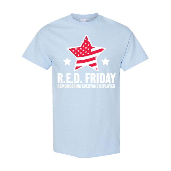 Inktastic Red Friday Remembering Everyone Deployed with Red American Flag T-Shirt