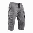 thumbnail image 4 of Dresfit Cargo Shorts Men Below the Knee Drawstring Work Shorts 2026 Summer Lightweight Bermuda Capri Shorts High Waist Baggy Big and Tall Capri Pants 2XL, 4 of 6