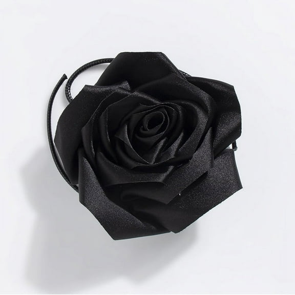 ERDOUY Rose Flower Waist Belt Dress Belt Decorative Waistband Flower Waist Chain Waist Rope Belt for Women Dress (Black)