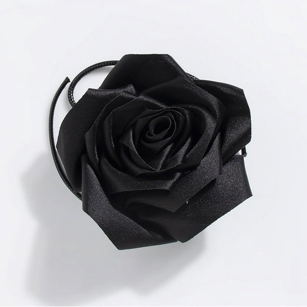 Zhuge Cinturón de flores rosas Cinturón de vestir Cinturón decorativo Cadena de flores Cinturón de cuerda para vestido de mujer (negro)