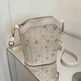 thumbnail image 4 of Bolsos Mujer Bolso Mano Tejido A La Bolso Playa Retro Sólido (Beige), 4 of 9