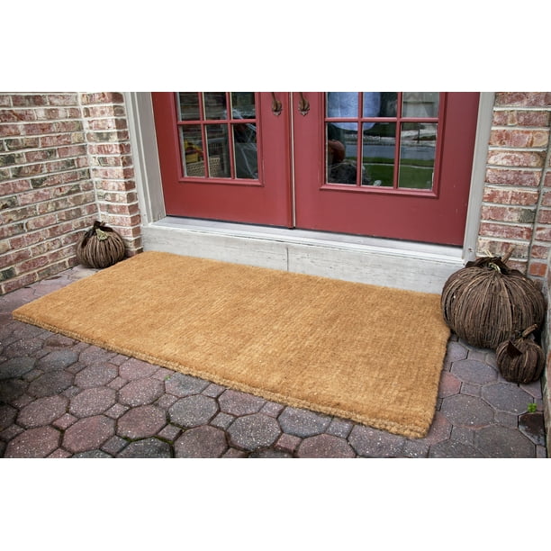 Entryways Thick Handwoven Coconut Fiber Indoor Outdoor Doormat, 26'' x
