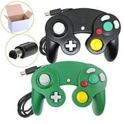 Lot Of 2 Classic Wired Controllers For Wii GameCube Wii U Black And Green