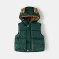 thumbnail image 3 of LRen Boys Down Vest Winter Warm Lined Sleeveless Jacket Insulated Padded Outerwear For Youth And Kids,4-5 Years,Z1-Dark Green, 3 of 5