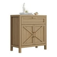 thumbnail image 1 of Modern Farmhouse Dining Table Sideboard – Buffet Cabinet with Adjustable Shelf, 2 Doors & Drawer, Multi-Purpose Console for Kitchen, Entryway, Coffee Bar – Walnut Color, 1 of 8