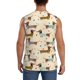 thumbnail image 4 of Balery Dachshund Dog Camisetas sin mangas para hombre, absorbe la humedad y protege contra el mal olor.-Large, 4 of 7