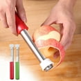 thumbnail image 1 of Mejor descascafal y pelador de frutas de acero inoxidable 2 en 1 - Herramienta telescópica multifuncional para manzanas, peras, fresas, 1 of 2