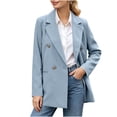 thumbnail image 3 of Xinsrenus Women’s Loose Suit Jacket Basic Solid Color Lapel Button front Blazer Versatile Business Work Uniform, 3 of 7