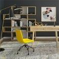thumbnail image 5 of Pemberly Row Modern Velvet Chair Rolling Swivel Task Chair in Gold, 5 of 6
