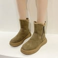 thumbnail image 2 of Fesfesfes Womens Winter Ankle Boots Ladies Warm Flats Lined Booties Thickening Shoes Zip Flat Sneakers Outdoor Booties 6(37), 2 of 6