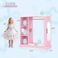 thumbnail image 2 of Reasea Kids Armoire with Mirror, Dress up Storage for Children Costume, Wardrobe Closet with Jewelry Cabinet for Bedroom, Kids Room, Girl, Pink, 2 of 10