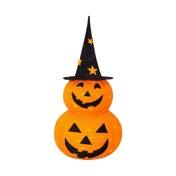 Illuminez la Nuit : Citrouille d'Halloween Pliable avec une Lueur Époustouflante Idéale pour les Bonbons Ou les Fêtes! Lumières Extérieures pour Tente Lumineuse, Grandes Mèches de Lampe à Pétrole pour Usage Intérieur, Fil de Lampe