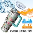 thumbnail image 5 of OBREWU Shih Tzu Dog and Flower Floral Tumbler with Handle and Lid,Shih Tzu Dog and Flower Floral 40oz Double Wall Vacuum Insulated Tumbler,Cups Gift for Women and Men, 5 of 7