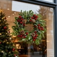thumbnail image 4 of Yucurem 6 Pieces Christmas Wreath for Kitchen Cabinet, 9.84" Mini Christmas Wreath, Pine Needle Bow Wreath for Xmas New Year Window Door Candle Rings Fireplaces Party Supplies, 4 of 6