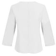thumbnail image 5 of Lolmot Shirts for Women Solid Color V-neck Casual Loose Fitting Cotton Linen Long Sleeved Tops Blouse, 5 of 5