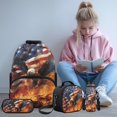 thumbnail image 2 of Jeiento Eagle Kids Backpack for School Girls 4PCS Backpacks for Teens American Flag 17 Inch Backpack with Lunch Bag Pencil Case Water Bottle Holder, School Bag Shoulder Strap Daypack, 2 of 7