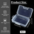 thumbnail image 2 of 4 Pack 5.5x3.35x1.5 Large Clear Plastic Box Container Clear Storage Organizer with Hinged Lid for Small Craft Accessories Office Supplies Clips, 2 of 8