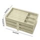 thumbnail image 3 of Joyero Wzw240520003 | Organizador Multicapa de Terciopelo Acrílico con Tapa Transparente | Beige Gris, Capacidad de 1 L | Cajones con Compartimentos para Pendientes, Anillos y Collares | Elegante y D, 3 of 6