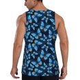 thumbnail image 6 of Rocae Blue Butterfly for Men's Workout Tank Top Men's Running Tank Top Dry Fit Athletic Workout Tank TopsSmall, 6 of 9