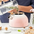 thumbnail image 3 of Whistle Tea Kettle, Stainless Steel Tea Kettle, Fast Boiling, Cool Handle, Safe on All Stovetops - Pink, 3 of 5