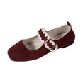 thumbnail image 2 of Ballet Mary Jane Sneakers for Women, Ballet Widestep Shoes for Women, Ballet Woman Mary Jane, Women's Mary Janes Flats Shoes Black Ballet Flats Memory Foam Dress Shoes With Strap, Wine 5.5, 2 of 7