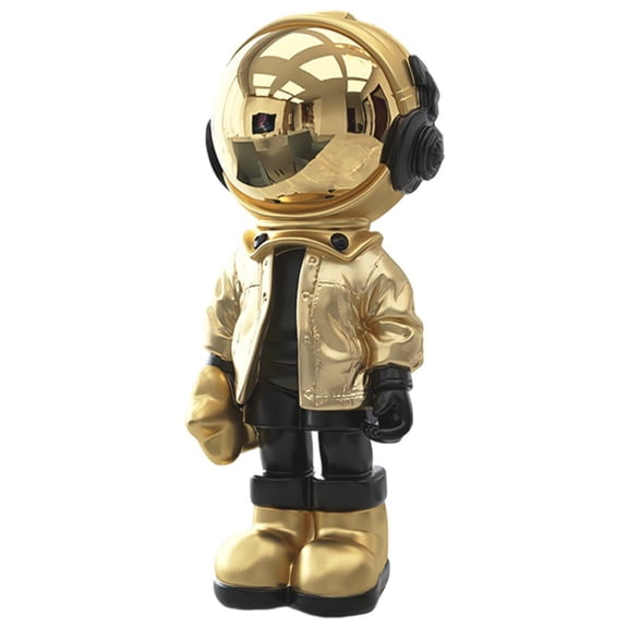 Astronaut Statue Collectible Decorative Miniatures Crafts Figurine Gift Toys Spaceman Art for Desktop Decoration Shelf Birthday Gifts Office , Gold