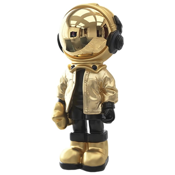 Estatua de astronauta, adorno, figurita, artesanía, juguetes, resina, regalo para decoración de escritorio Oro