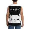 thumbnail image 4 of Uemuo Cat Meow Pattern Men's Sleeveless T-Shirt,Muscle Athletic Tank Top, Moisture-wicking Quick-dry Breathable Classic Tee Top for Gym Run Outdoor Sports-Small, 4 of 8