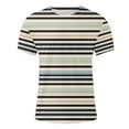 thumbnail image 4 of cocolona Mens Summer Short Sleeve Tops Crew Neck Pullover T-shirts Fashion Casual Striped Print Tees Blouse, 4 of 5