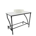 thumbnail image 2 of Luminous Metal Vanity Set - Clear with Gold Rim Glass Sink & Black Stand Base, 2 of 7